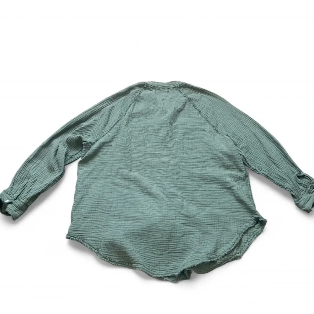 Aerie Olive Green Gauze Button Down Shirt – Size XS - Picture 4 of 7